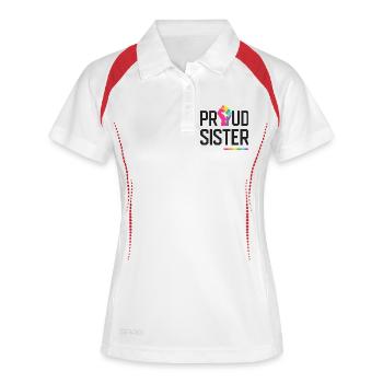 Mois de la fierté LGBT - Proud Sister - Polo respirant Femme - blanc/marine - Devant