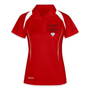 LGBT Pride Month - Trans Menschen - Frauen Polo atmungsaktiv - Weiß/Navy - Vorne