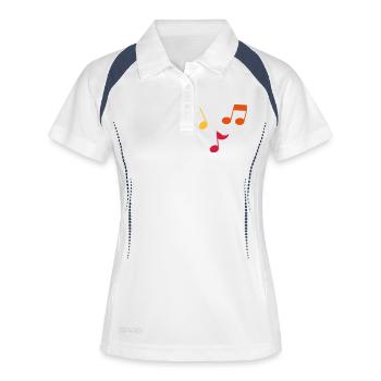 Partitions – 3 couleurs - Polo respirant Femme - blanc/marine - Devant