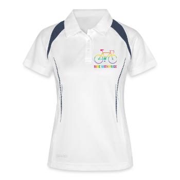 LGBTQ Cyclist - Ride With Pride - Women's Polo breathable - white/navy - Front