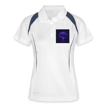Cerveau - Polo respirant Femme - blanc/marine - Devant