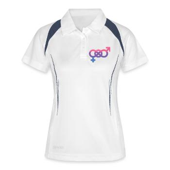 LGBTQ Pride Month - Bisexuelles Zeichen - Frauen Polo atmungsaktiv - Weiß/Navy - Vorne