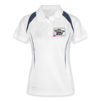 Vintage 1980 - Retro T-Shirt - Frauen Polo atmungsaktiv - Weiß/Navy - Vorne