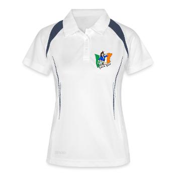 Design de drapeau irlandais pour fille - Polo respirant Femme - blanc/marine - Devant