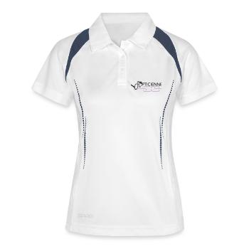 Optiker - Frauen Polo atmungsaktiv - Weiß/Navy - Vorne