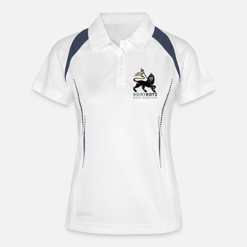 RootBoys outa Babylon - Women's Polo breathable - white/navy