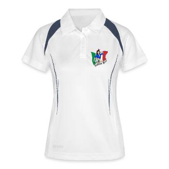 Italienisches Mädchen Flaggen Design - Frauen Polo atmungsaktiv - Weiß/Navy - Vorne