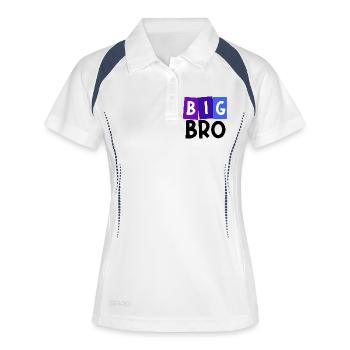 Fier Big Brother Brother Déclaration du cœur du frère Bro - Polo respirant Femme - blanc/marine - Devant