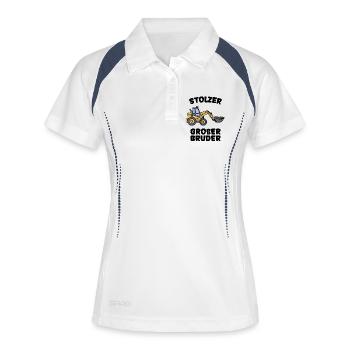 Geschwisterliebe Statement Großer Bruder - Frauen Polo atmungsaktiv - Weiß/Navy - Vorne