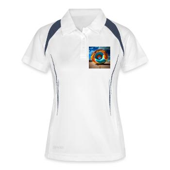Mega Donut 01 - Polo respirant Femme - blanc/marine - Devant