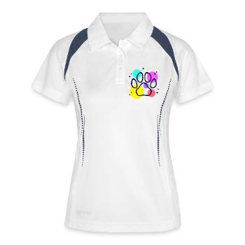 Haustiere Hund Lieblingstier Katze Knuddeltier - Frauen Polo atmungsaktiv - Weiß/Navy - Vorne