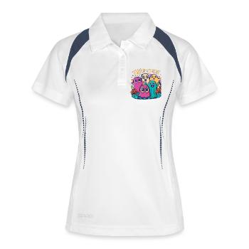 Gespenster - Frauen Polo atmungsaktiv - Weiß/Navy - Vorne