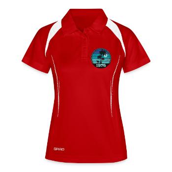 Vintage 1976 - Frauen Polo atmungsaktiv - Weiß/Navy - Vorne