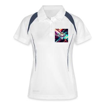 Diamant - Frauen Polo atmungsaktiv - Weiß/Navy - Vorne