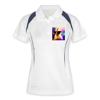 Fancy Chicken II - Frauen Polo atmungsaktiv - Weiß/Navy - Vorne
