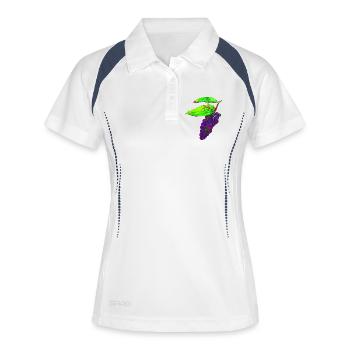 Beeren, Blätter, küchenmotive - Frauen Polo atmungsaktiv - Weiß/Navy - Vorne