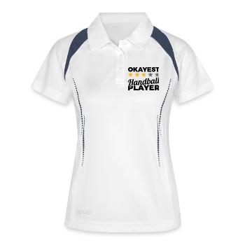 Drôle de handballeur - Polo respirant Femme - blanc/marine - Devant