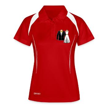 Wedding attire bride groom - Women's Polo breathable - white/navy - Front