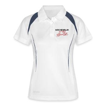Ruhestand Senior Freizeit Auszeit Rentner Abschied - Frauen Polo atmungsaktiv - Weiß/Navy - Vorne
