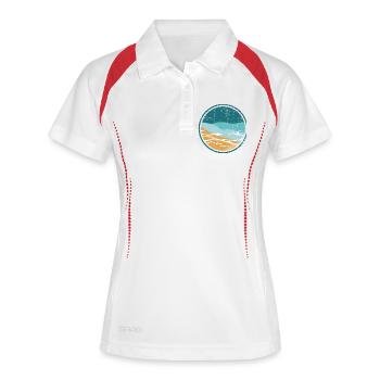 Cercle de vagues côtières - Polo respirant Femme - blanc/marine - Devant