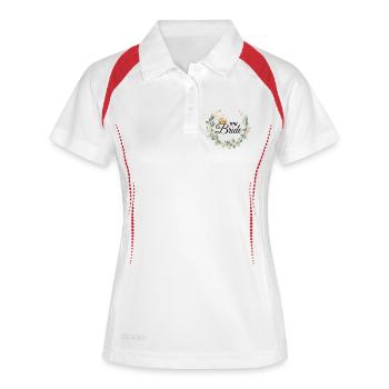 Team Bride! Wreath & crown design, customisable - Women's Polo breathable - white/navy - Front