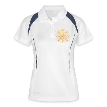 Mandala Ornamentale Eleganz - Frauen Polo atmungsaktiv - Weiß/Navy - Vorne