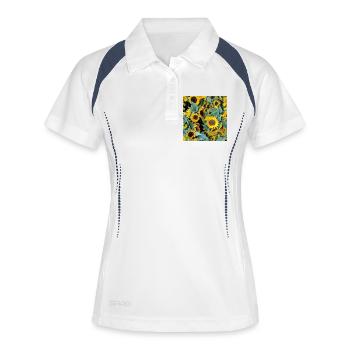 Sunflower field in yellow tone - Women's Polo breathable - white/navy - Front