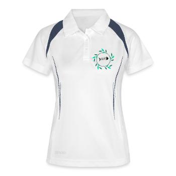 WEIHNACHTEN. JAHR. JAHRESTAG. RUHESTAND. FEST - Frauen Polo atmungsaktiv - Weiß/Navy - Vorne