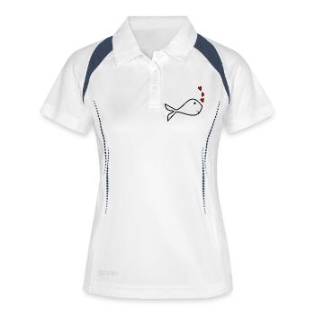 RUHESTAND. ALLES GUTE FÜR DEN RUHESTAND. ALLES GUTE FÜR DEN RUHESTAND. HERZ - Frauen Polo atmungsaktiv - Weiß/Navy - Vorne