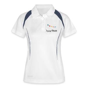 RETRAITE. BONNE RETRAITE. JOYEUSE RETRAITE - Polo respirant Femme - blanc/marine - Devant