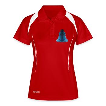 Metallglocke, schenken - Frauen Polo atmungsaktiv - Weiß/Navy - Vorne