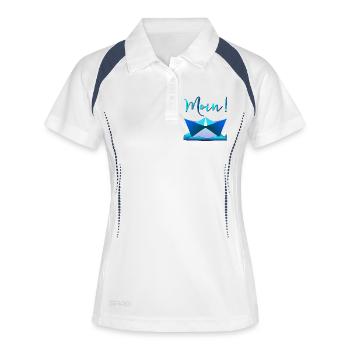 PAPER BOATING - MOIN WELCOME NORTHERN GERMANY - Women's Polo breathable - white/navy - Front