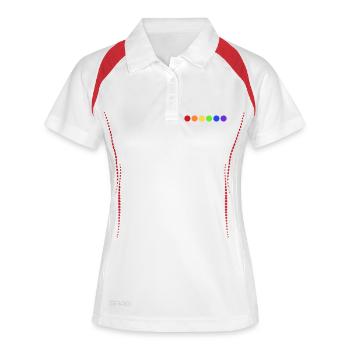 Roues de couleur arc-en-ciel - Polo respirant Femme - blanc/marine - Devant