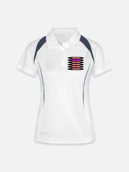 Records - Women's Polo breathable - white/navy