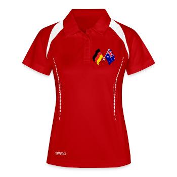 Drapeau de l’Allemagne et drapeau de l’Australie - Polo respirant Femme - blanc/marine - Devant