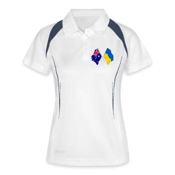 Flag of Australia and flag of Ukraine - Women's Polo breathable - white/navy - Front