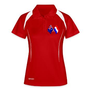 Drapeau de l’Australie et drapeau des Pays-Bas - Polo respirant Femme - blanc/marine - Devant