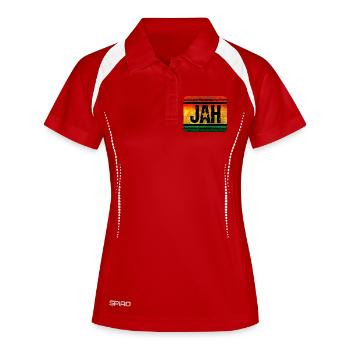 Inspiration reggae avec étoile et couleur - Polo respirant Femme - blanc/marine - Devant
