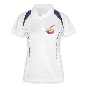 Ramen Liebe - Frauen Polo atmungsaktiv - Weiß/Navy - Vorne