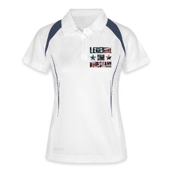 Rentner 2026 Legende im Ruhestand USA Flagge - Frauen Polo atmungsaktiv - Weiß/Navy - Vorne
