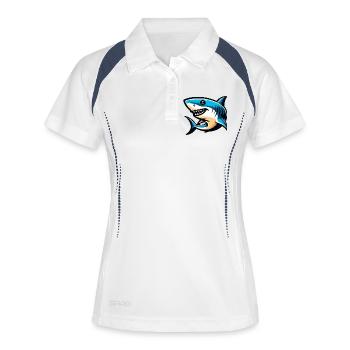 Requin blanc - Polo respirant Femme - blanc/marine - Devant