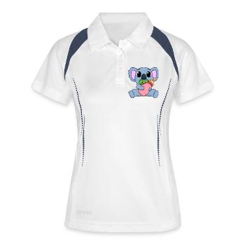 Bébé Koala Motif Koala Ours - Polo respirant Femme - blanc/marine - Devant