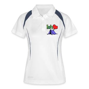 Tentes Camping Camper Déclaration Wanderlust Heart - Polo respirant Femme - blanc/marine - Devant