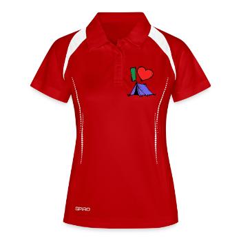 Camper Statement Camping Heart Tentes de camping - Polo respirant Femme - blanc/marine - Devant