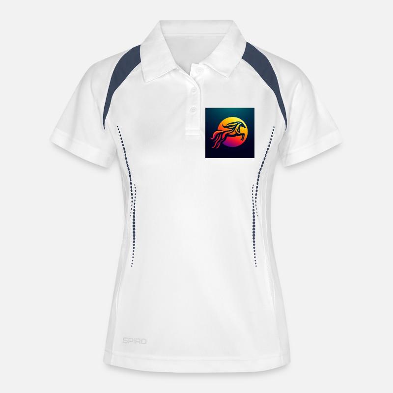 Cavalier à cheval 2 - Polo respirant Femme - blanc/marine