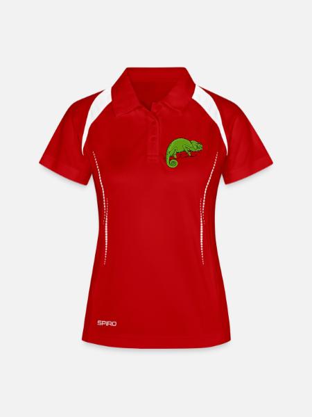Chameleon green - Women's Polo breathable - white/navy