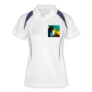 Gorilla 01 - Frauen Polo atmungsaktiv - Weiß/Navy - Vorne