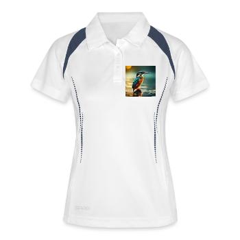 Eisvogel - Frauen Polo atmungsaktiv - Weiß/Navy - Vorne