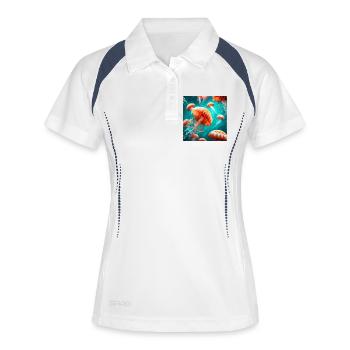 Méduses - Polo respirant Femme - blanc/marine - Devant