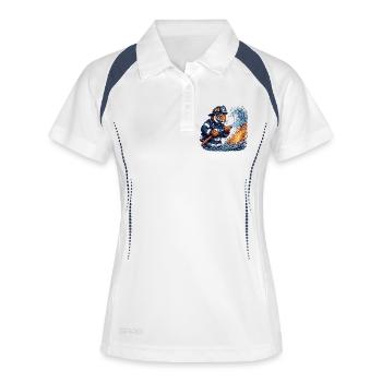 Cadeau de tigre de pompier - Polo respirant Femme - blanc/marine - Devant